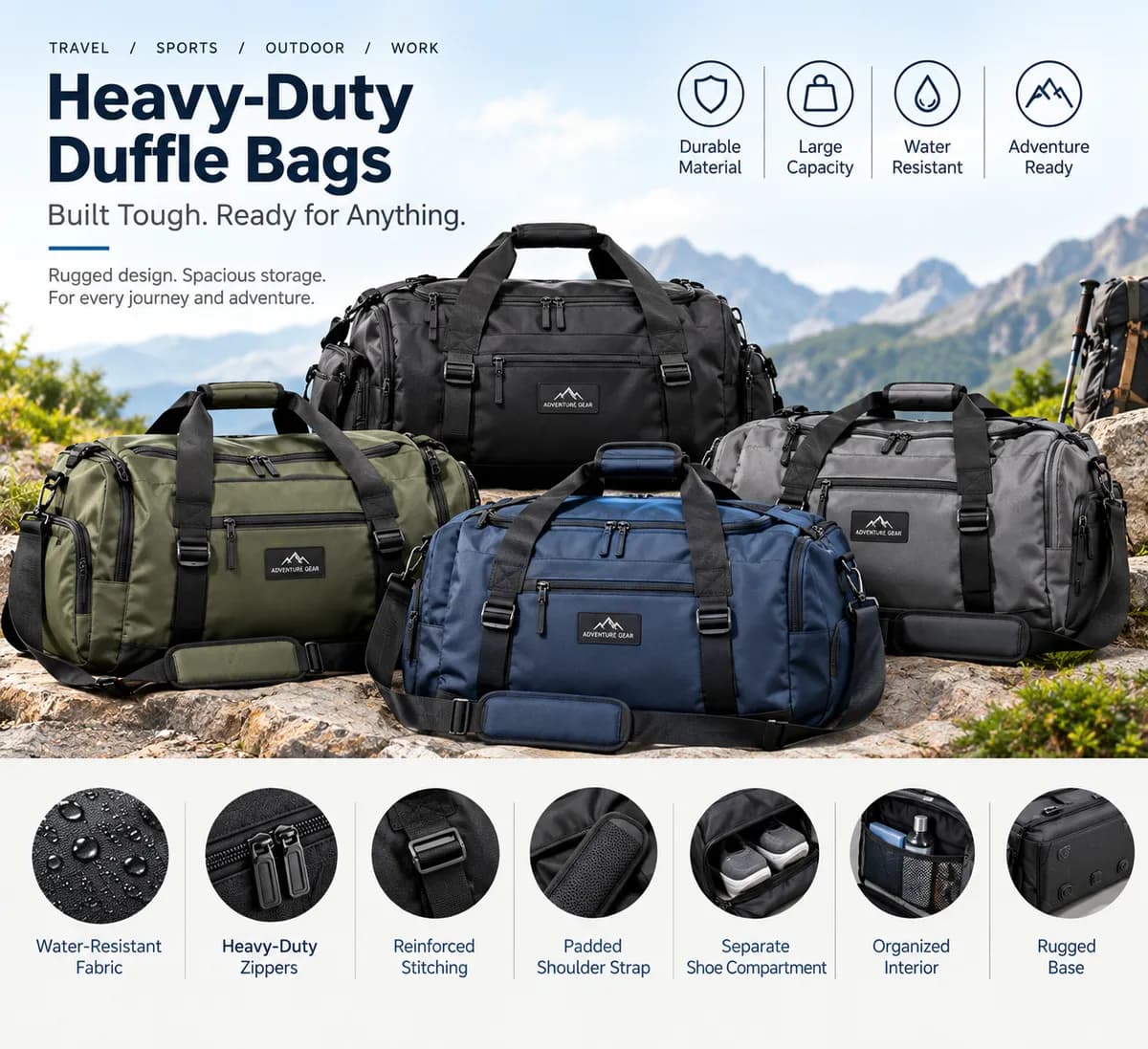 Heavy-Duty Duffle Bags